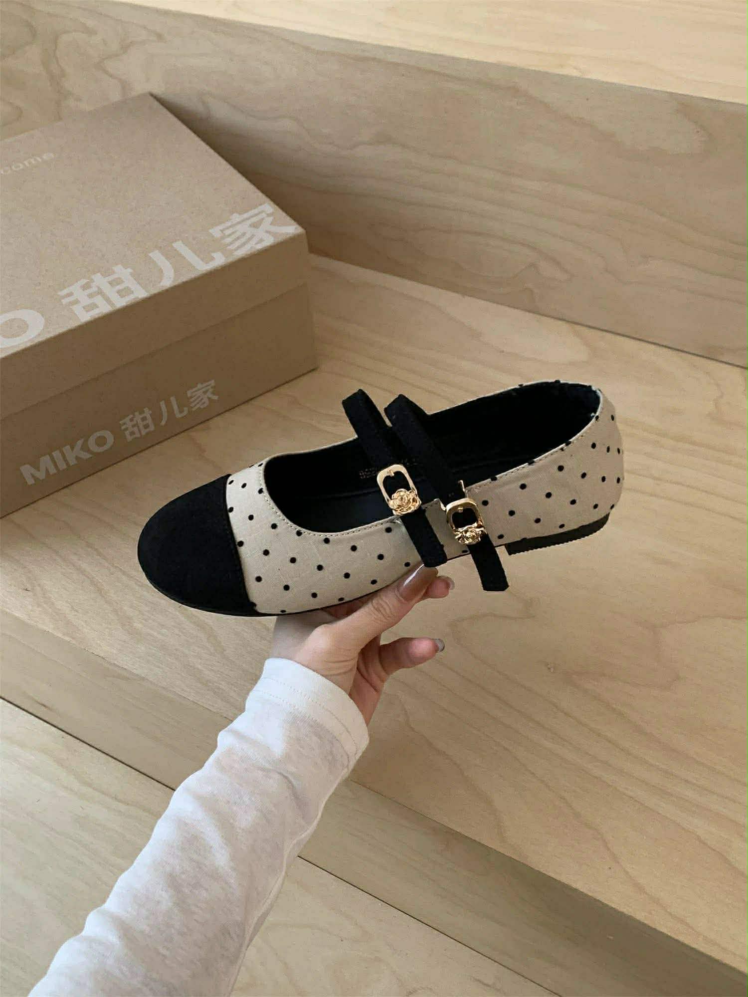 ĐÔI DÉP “Yumii Clothing” J お嬢様・ドットシューズ